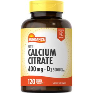 Sundance Petite Calcium Citrate 400 mg supplement in 120 capsules, a dietary vitamin and supplement from Pasteur Pharmacy.