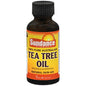 Sundance Vitamins 100% Pure Tea Tree Oil for natural skin care, in a 1 oz bottle, from Pasteur Pharmacy, on a white background.