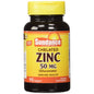 Bottle of Sundance Vitamins 50 mg chelated zinc gluconate tablets, dietary supplement from Pasteur Pharmacy.