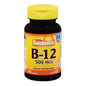 Sundance Vitamins B-12 500 mcg tablets for energy and metabolism support, natural supplement from Pasteur Pharmacy.