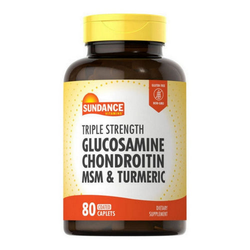 Sundance Vitamins Glucosamine Chondroitin Complex with MSM and Turmeric supplement bottle from Pasteur Pharmacy, for joint health.
