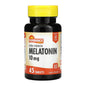 Sundance Vitamins Melatonin 10 mg supplement in a bottle of 45 tablets, designed to support sleep and relaxation.