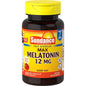 Sundance Vitamins® Melatonin 12 mg tablets in a bottle, dietary supplement for sleep support, by Pasteur Pharmacy.