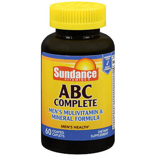 Sundance Vitamins men's multivitamin and mineral formula ABC caplet bottle, 60 count, dietary supplement for overall health