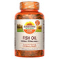 Sundown Naturals Fish Oil 1000 Mg softgels, Omega 3 vitamins and supplements in clear softgel capsules.