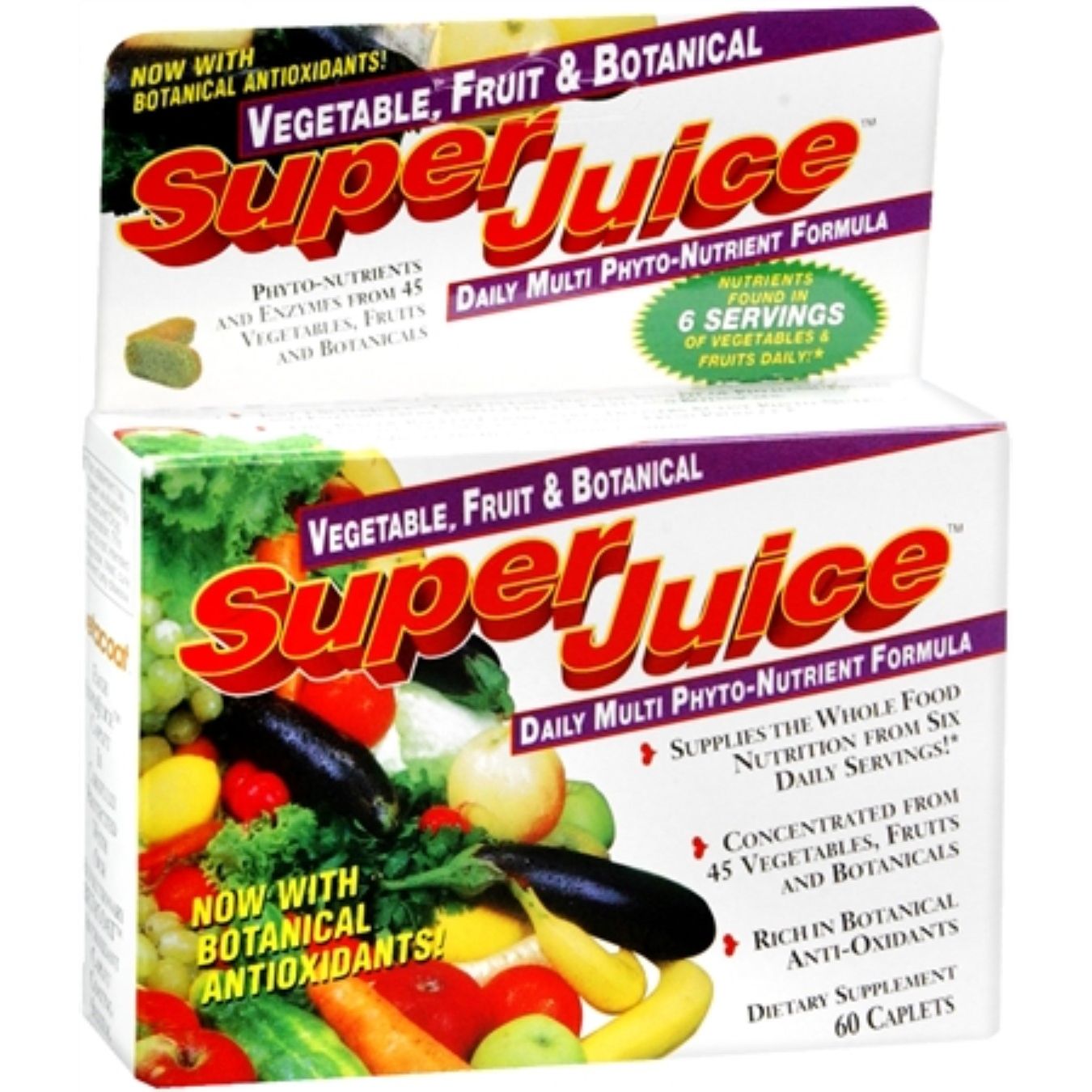 Bottle of Pasteur Pharmacy Super Juice Vegetable and Fruit Daily Multi Phyto-Nutrient Formula vitamins and supplements.