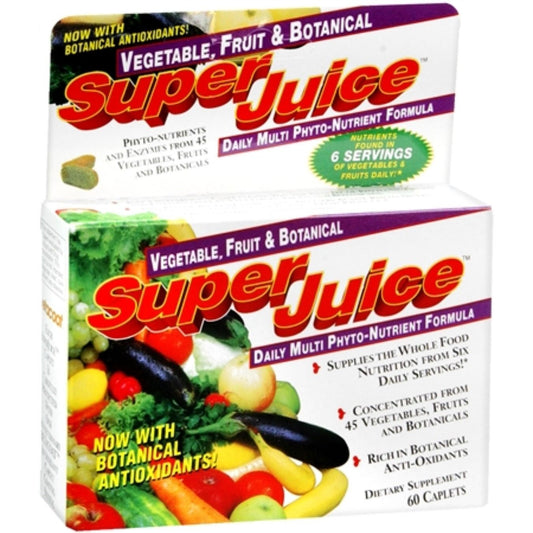 Bottle of Pasteur Pharmacy Super Juice Vegetable and Fruit Daily Multi Phyto-Nutrient Formula vitamins and supplements.