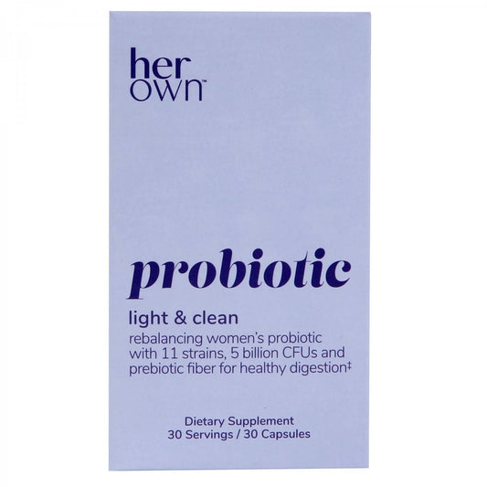 Her Own Probiotics for Women capsules by Pasteur Pharmacy, dietary supplement bottles with label on a white background