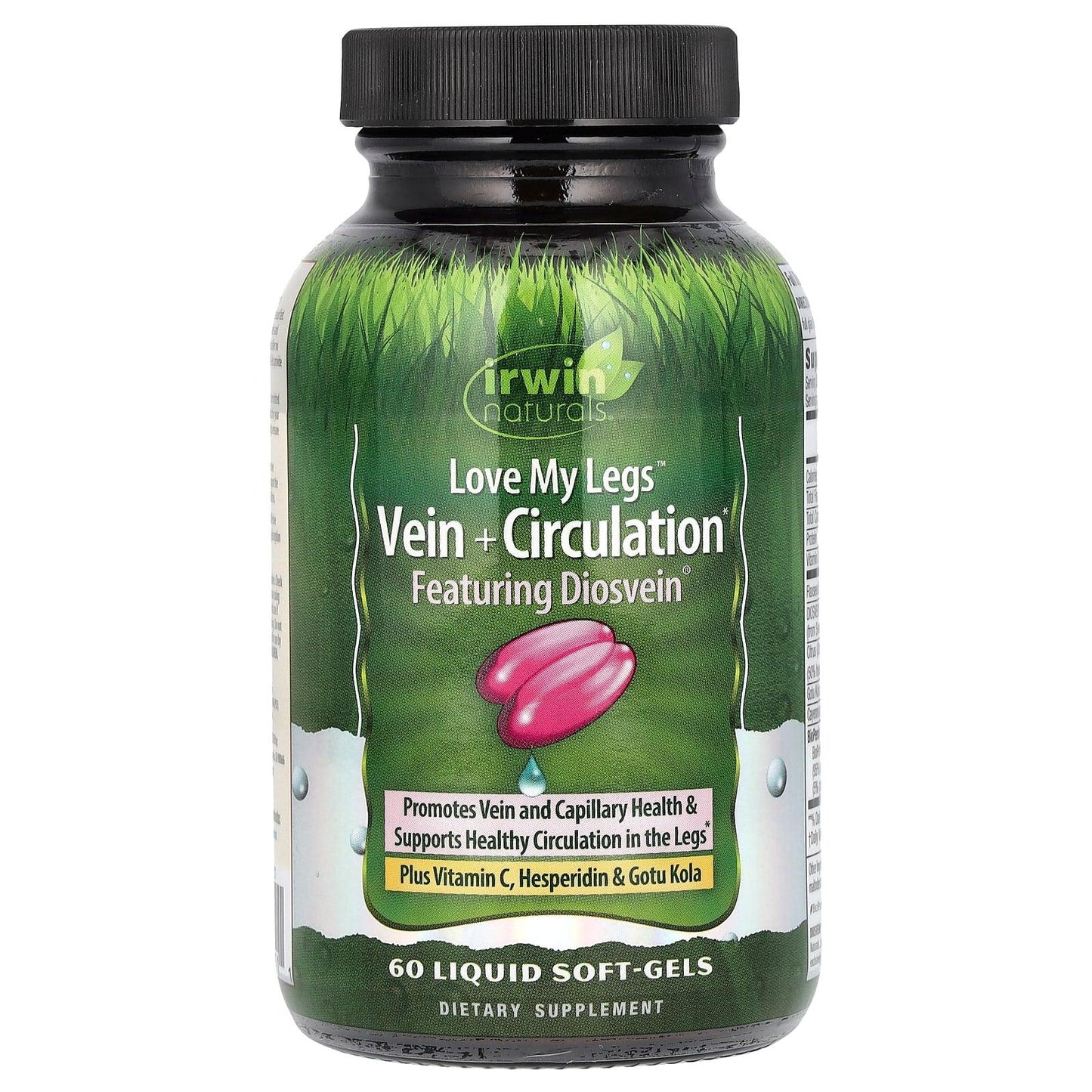 Vein circulation softgels by Pasteur Pharmacy, Love My Legs, 60 softgels, dietary supplement for healthy veins and circulation.