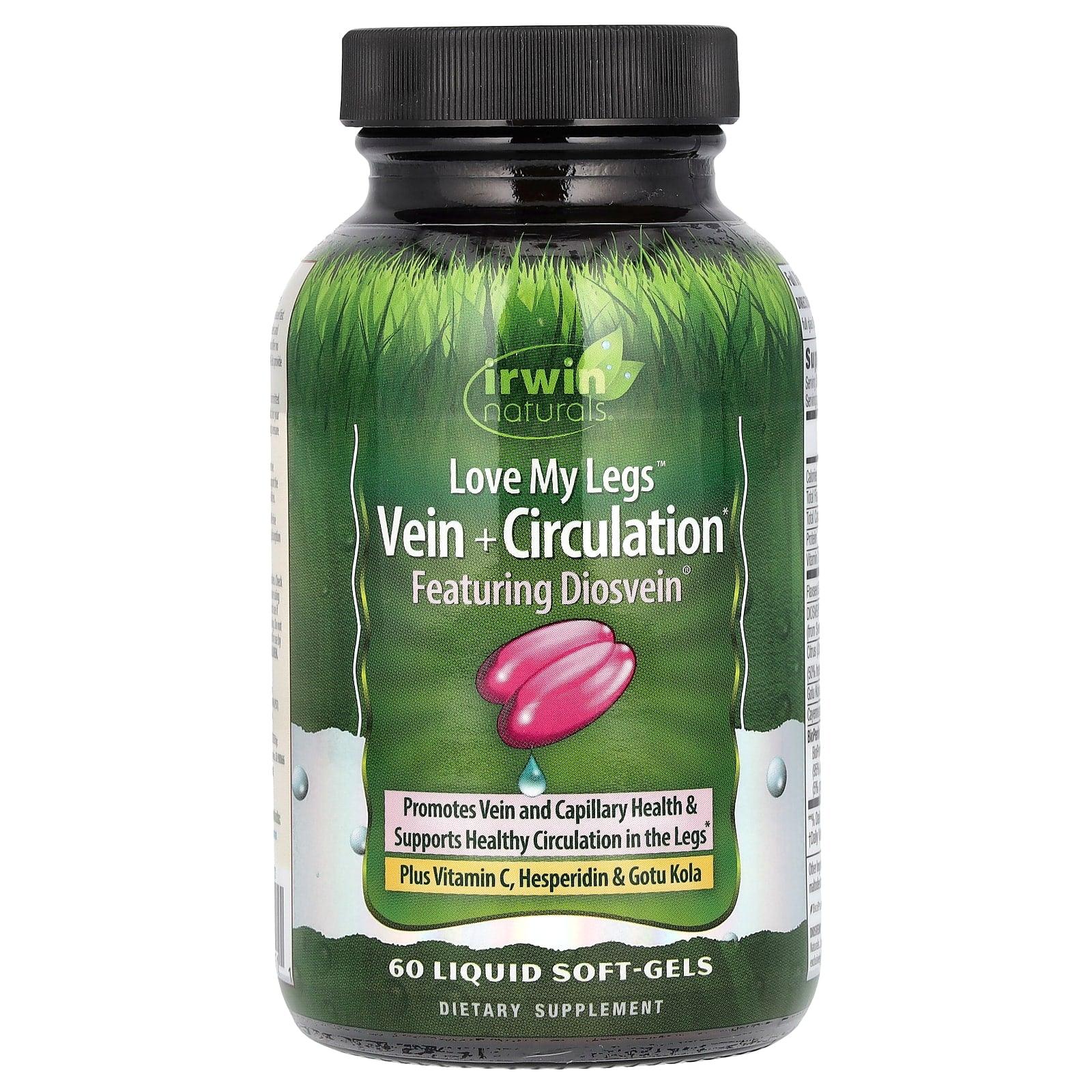 Vein circulation softgels by Pasteur Pharmacy, Love My Legs, 60 softgels, dietary supplement for healthy veins and circulation.
