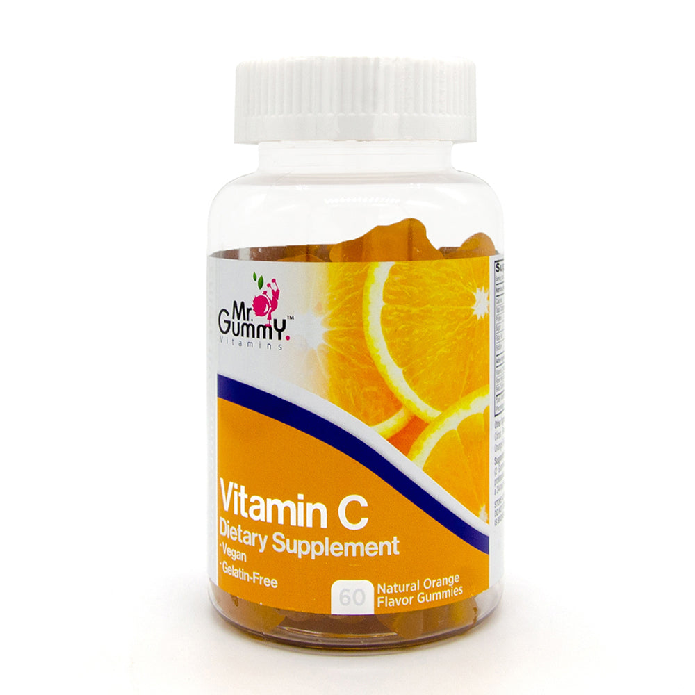 VitaDrops Vitamin C Gummies by Pasteur Pharmacy, 125mg immune support orange flavor for kids and adults, 60 count.