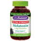 Vitafusion Extra Strength Melatonin 5mg gummies in natural blackberry flavor, 120 count, dietary supplement for sleep support.
