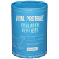Unflavored Vital Proteins Collagen Peptides powder in a clear jar, dietary supplement for skin and joint health.