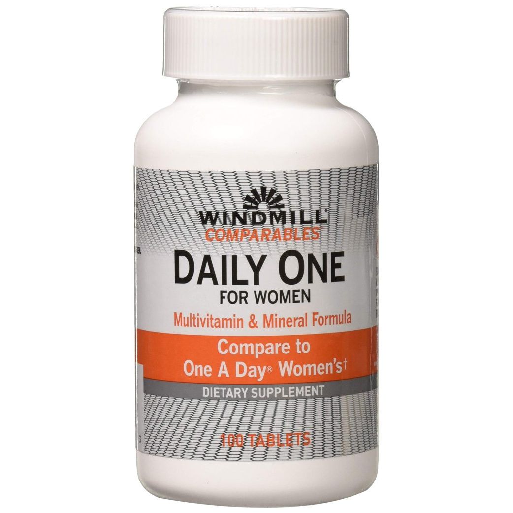 Windmill® Daily One for Women high-potency multivitamin bottle, supplement vitamins and minerals for women's health.