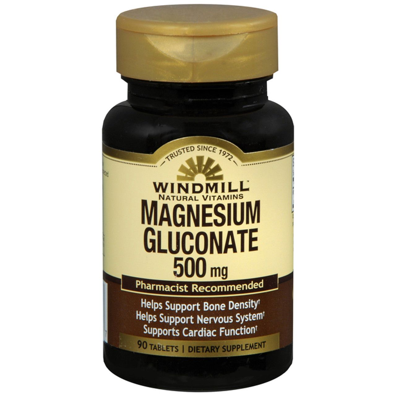 Windmill Magnesium Gluconate 500 Mg supplement bottle with 90 tablets, vitamin and supplement product from Pasteur Pharmacy