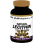 Windmill Natural Lecithin softgels in 19 grains, 1200 mg, dietary supplement bottle showing softgel capsules.