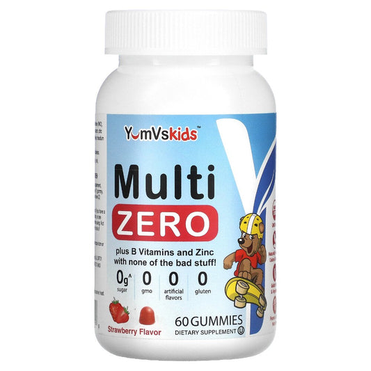 Yumvs Kids Multi Fruit Flavor Zero Gummies in a colorful bottle, vitamins and supplements for children by Pasteur Pharmacy