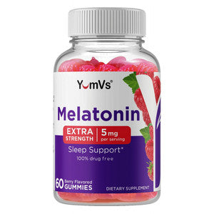 Yumvs Melatonin Extra Strength Sleep Support 5 mg gummies, dietary vitamins and supplements for better sleep, by Pasteur Pharmacy