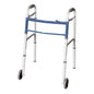 Carex Two Button Walker with wheels from Pasteur Pharmacy, lightweight mobility aid with ergonomic design and easy button operation.
