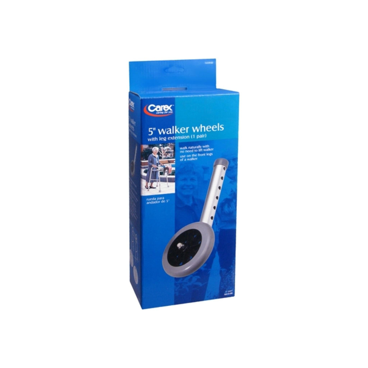 Carex Walker Wheels 5-inch replacement wheels for walkers, designed for durability and easy mobility.