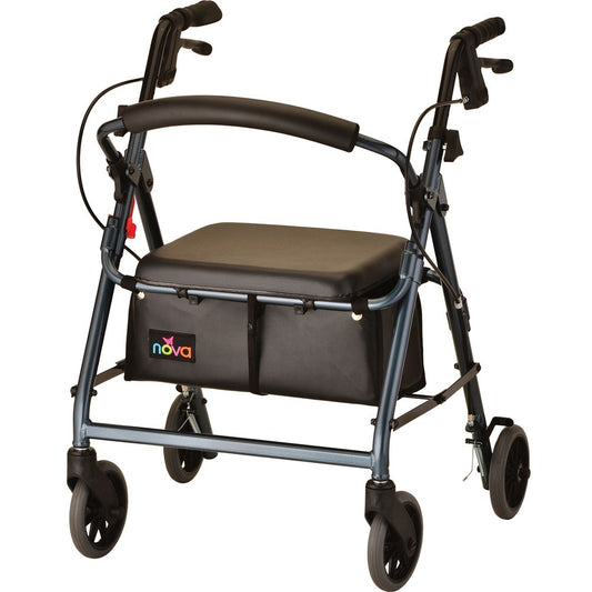 Blue GetGO Junior Rolling Walker for children, featuring sturdy frame and easy-to-grip handles, designed for mobility assistance.