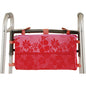 Aloha Pink Nova Ortho-Med bag attached to a folding walker, designed by Pasteur Pharmacy for convenient walker storage.