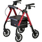 Red NOVA Star 8 Petite Rollator Walker with 8-inch wheels, lightweight frame, designed for mobility support.