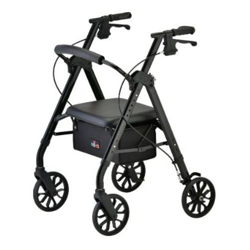 Nova Star 8 Rollator Walker with 8-inch wheels, standard size, featuring a sturdy frame and comfortable handles for mobility support.