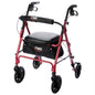 Premium aluminum rolling walker with large 8-inch wheels, foldable design, and built-in seat for stability and comfort.