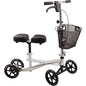 White ROSCOE KSW Knee Scooter Walker designed by Pasteur Pharmacy, with a sturdy frame and comfortable knee pad for mobility assistance.