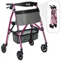 Stander EZ Fold-N-Go Rollator in Regal Rose with sturdy frame and adjustable handles, designed for easy mobility and support.