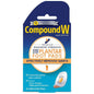 Compound W maximum strength plantar wart remover foot pads from Pasteur Pharmacy, showing the packaging with product details.