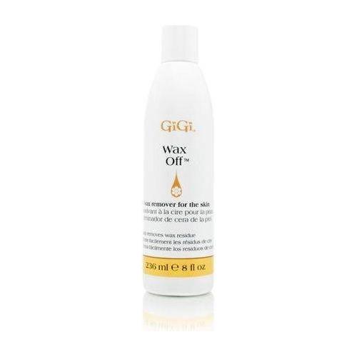 Gigi Wax Off Wax Remover for the skin in an 8 oz bottle, designed to safely remove wax residue from the skin.