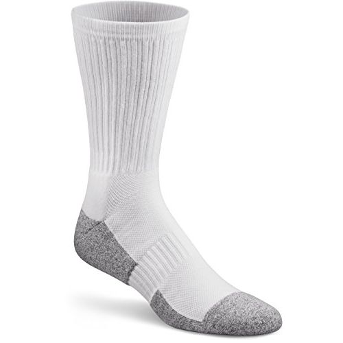 White Dr. Comfort diabetic crew socks in large size, featuring comfortable, seamless design ideal for diabetes-friendly footwear.