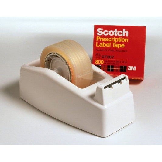 3M Scotch boxed prescription label tape, 1.75 inches by 72 yards, used for labeling in pharmacy and medical applications.