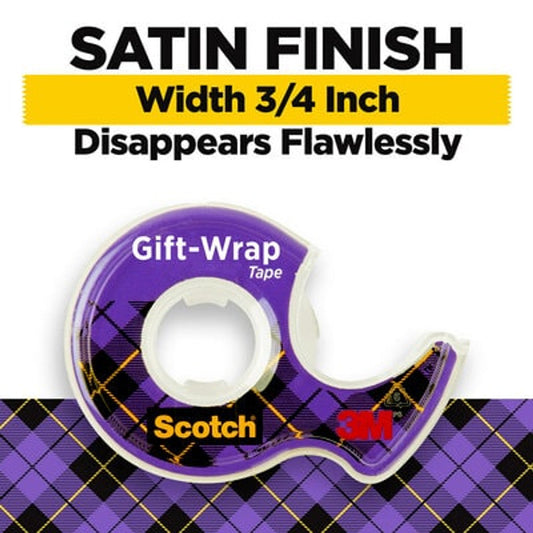 Scotch Tape gift wrap tape with satin finish, used for securing gift wrapping or crafting, from Pasteur Pharmacy.