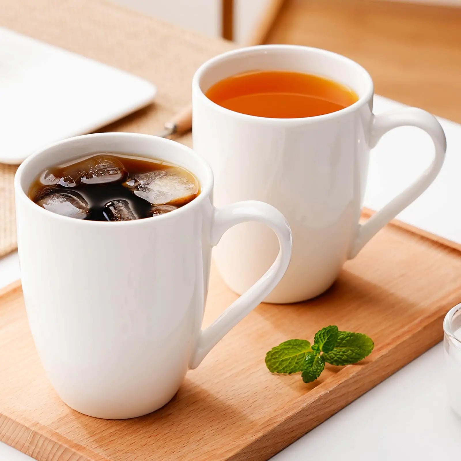 PARACITY Coffee Mug Ceramic Large Coffee Cups Ceramic Set of 2 12 OZ White Coffee Mugs for Latte Tea Cappuccino Cocoa-Microwavable