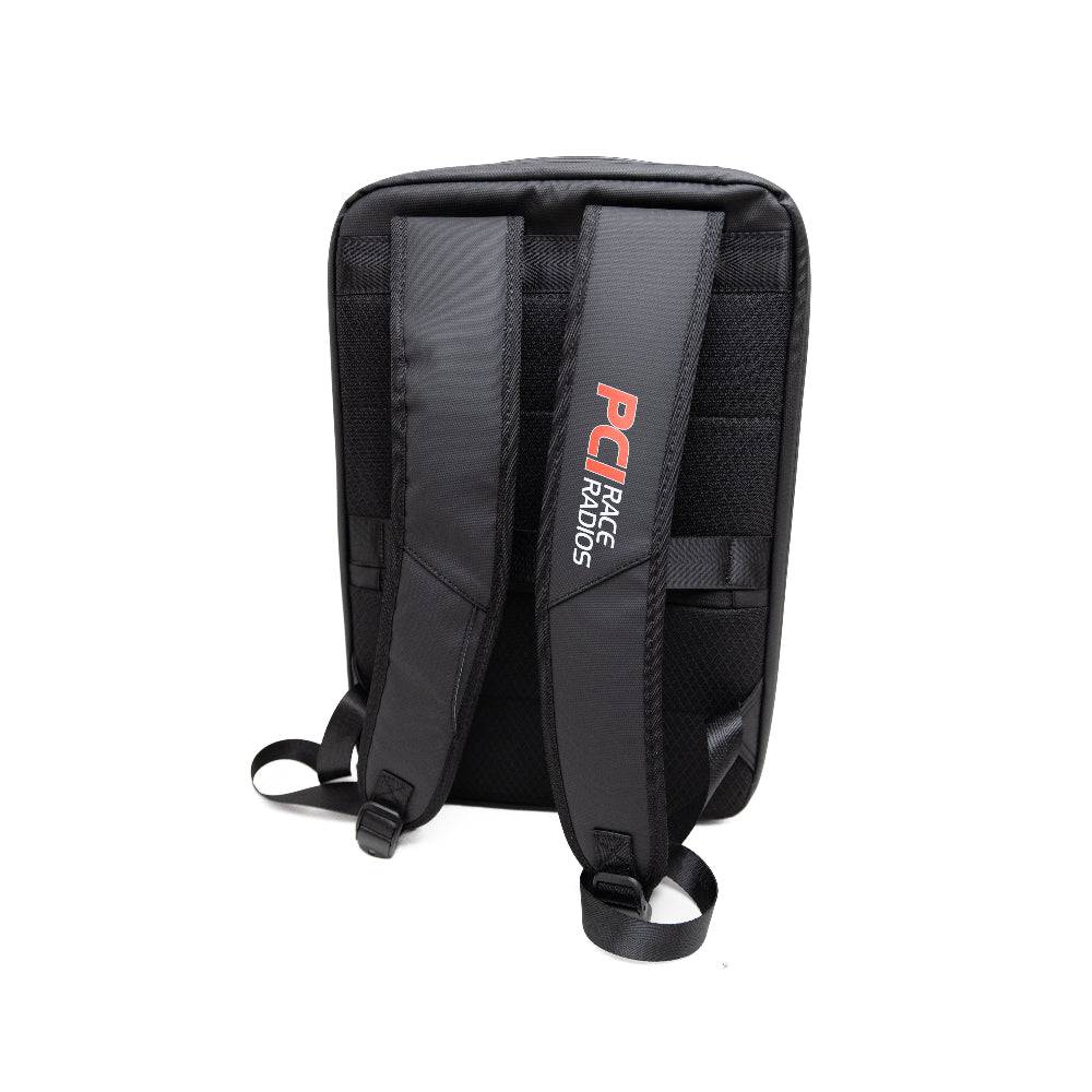 Starlink Mini Backpack by PCI Race Radios, featuring compact design with adjustable straps and multiple compartments for convenience.