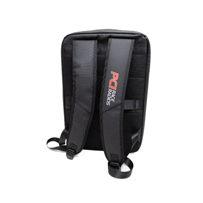 Starlink Mini Backpack by PCI Race Radios, featuring compact design with adjustable straps and multiple compartments for convenience.