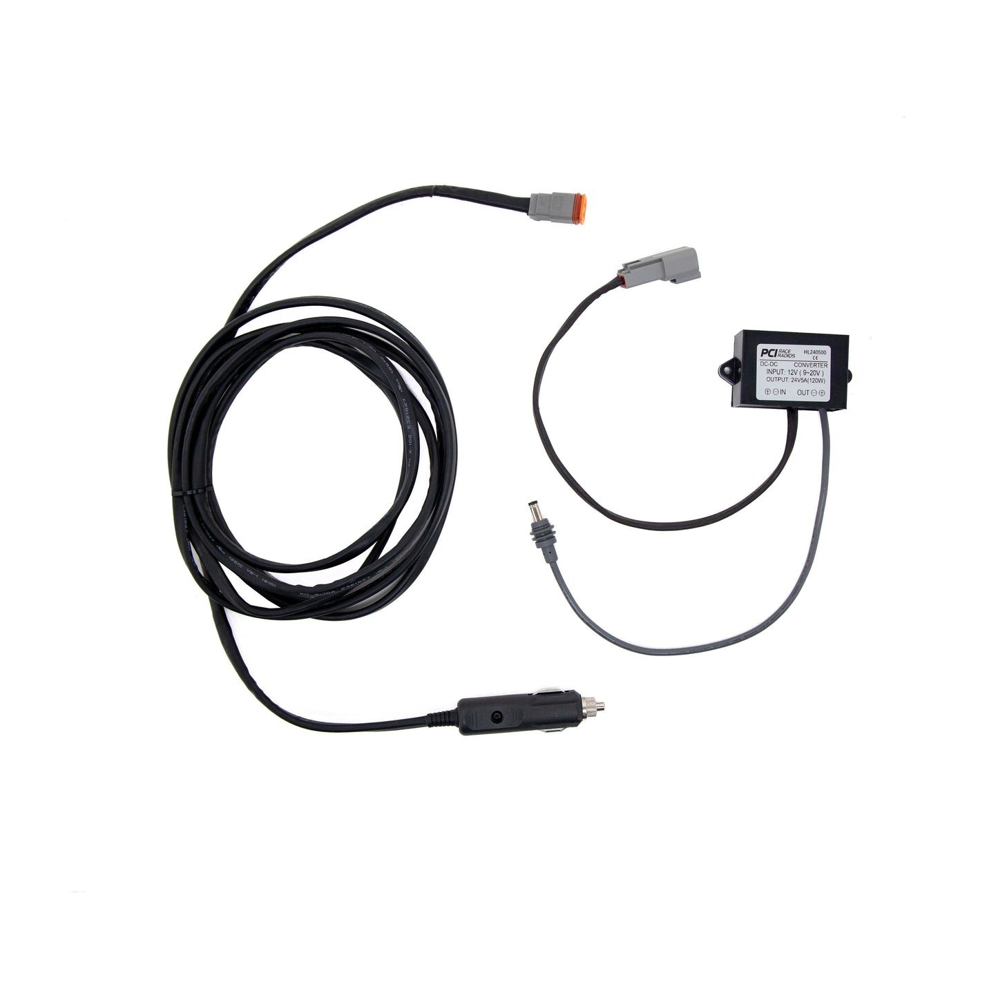 PCI Race Radios PCI Starlink Mini Power Cable for headset, hardwire assembly, durable and compact for reliable audio connection.