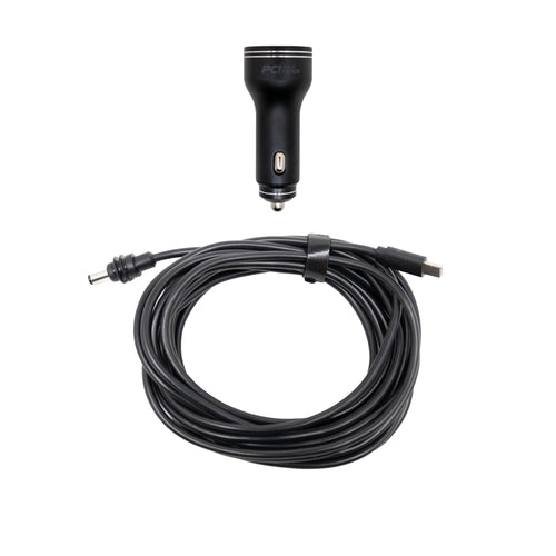 Starlink Mini Cigar Power Cable for satcomm devices by PCI Race Radios, showing the compact cable with connectors.