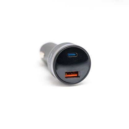 Starlink Mini Cigar Power Cable by PCI Race Radios for satcomm equipment, shown connected with cable and connectors.