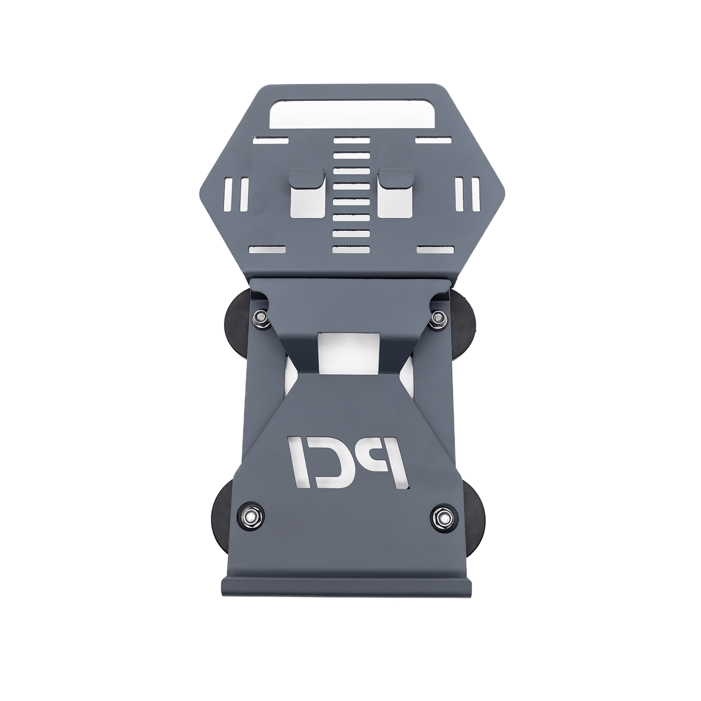 PCI Race Radios Starlink Mini Go Mount for Satcomm devices, shown mounted on a vehicle for secure communication setup.