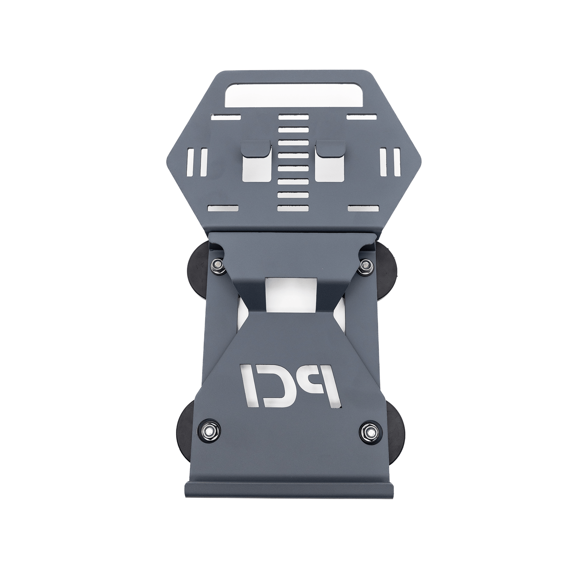 PCI Race Radios Starlink Mini Go Mount for Satcomm devices, shown mounted on a vehicle for secure communication setup.