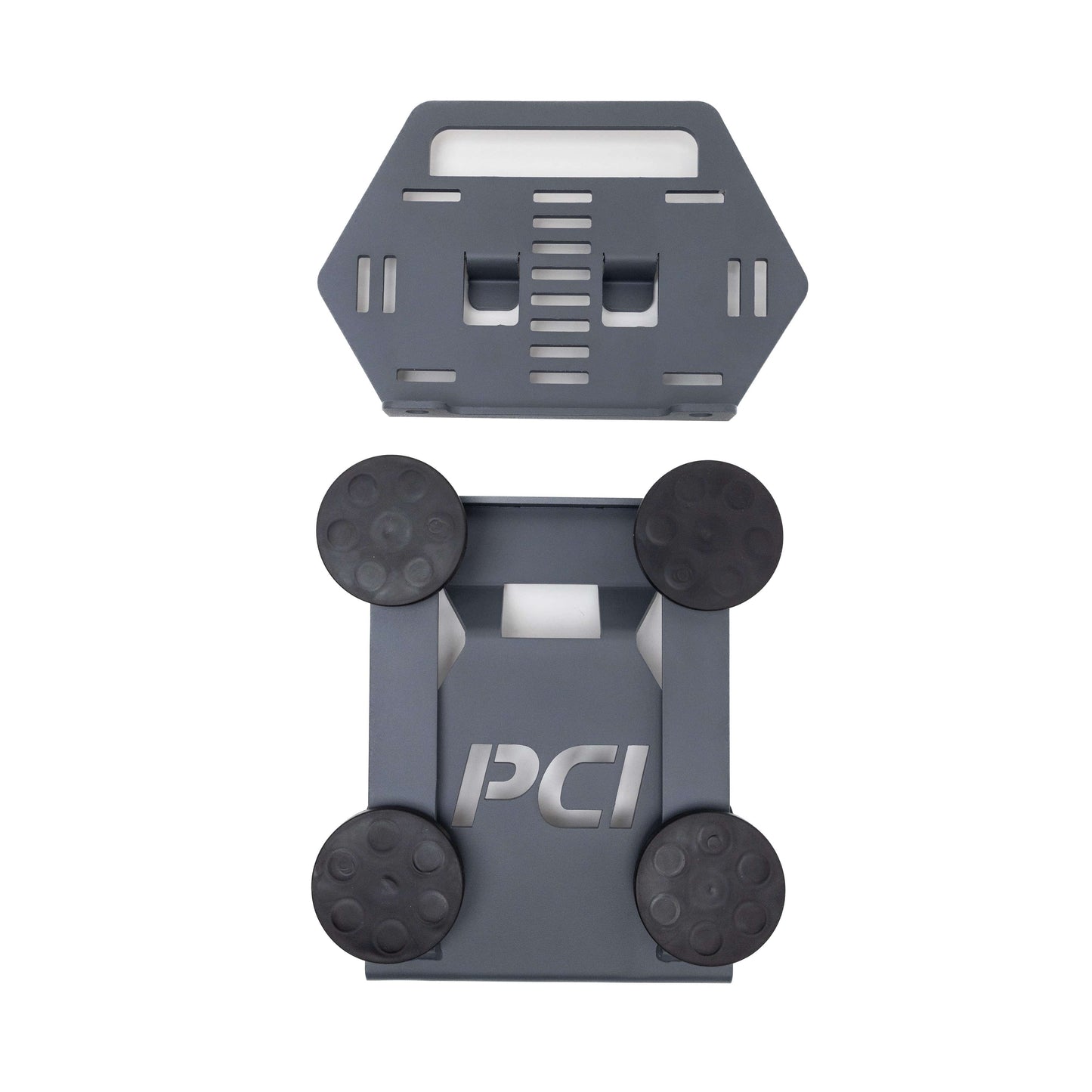 Starlink Mini Go Mount satcomm accessory by PCI Race Radios, showing the compact mounting device for satellite communication equipment.
