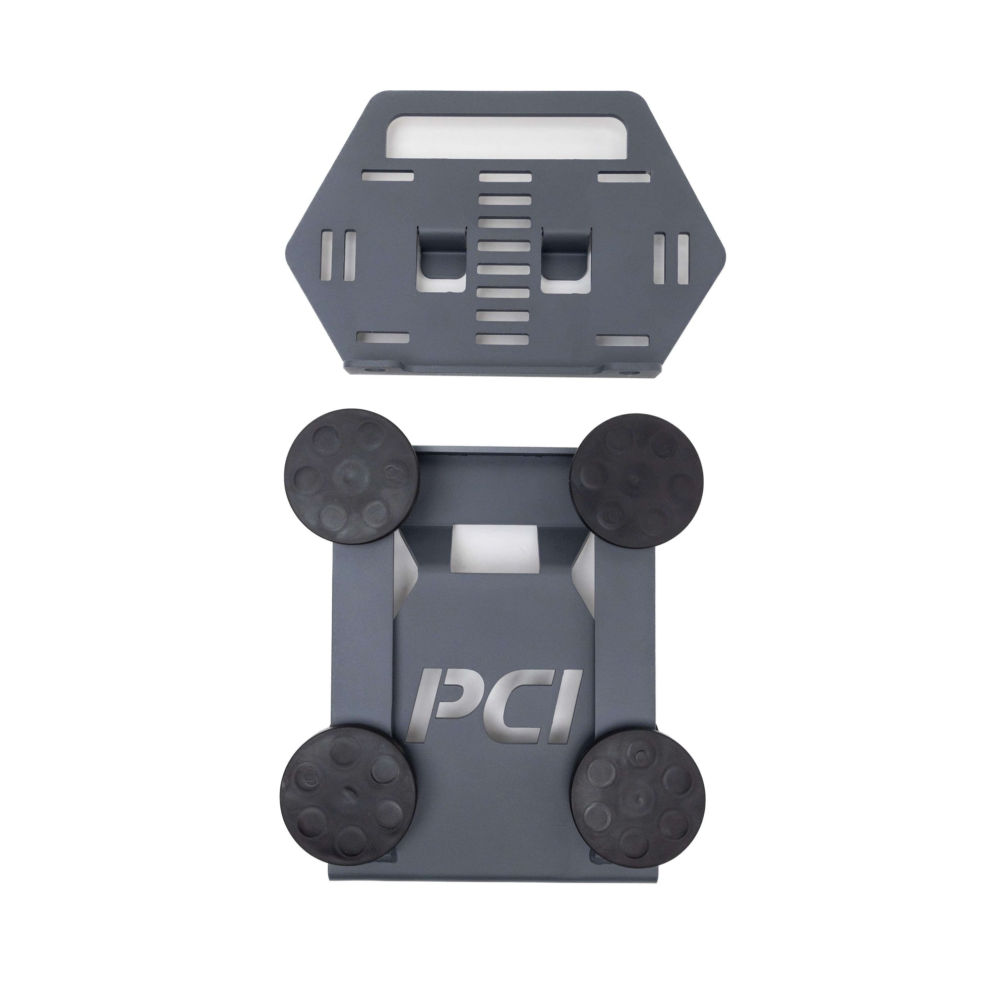 Starlink Mini Go Mount satcomm accessory by PCI Race Radios, showing the compact mounting device for satellite communication equipment.