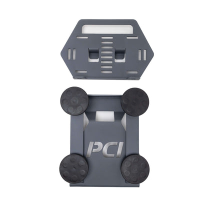Starlink Mini Go Mount satcomm accessory by PCI Race Radios, showing the compact mounting device for satellite communication equipment.