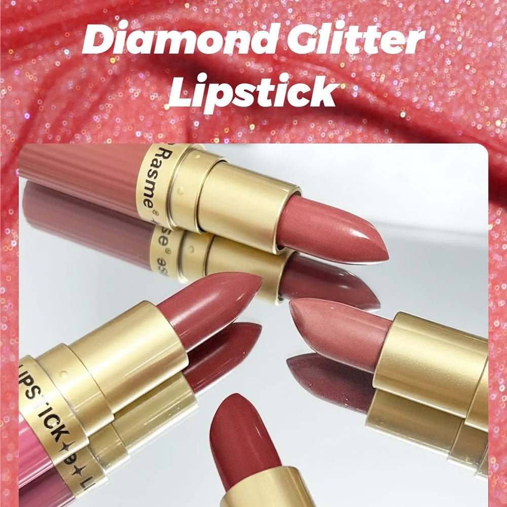 Pearlescent Pink Glitter Velvet Lipstick Metallic Waterproof Long Lasting Matte Shimmer Diamond Lipstick Women Makeup Cosmetic - BACKUPMYFILESNOW.COM®