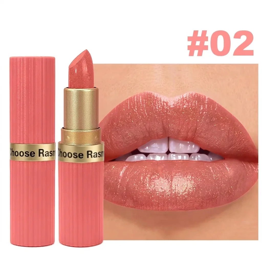 Pearlescent Pink Glitter Velvet Lipstick Metallic Waterproof Long Lasting Matte Shimmer Diamond Lipstick Women Makeup Cosmetic - BACKUPMYFILESNOW.COM®