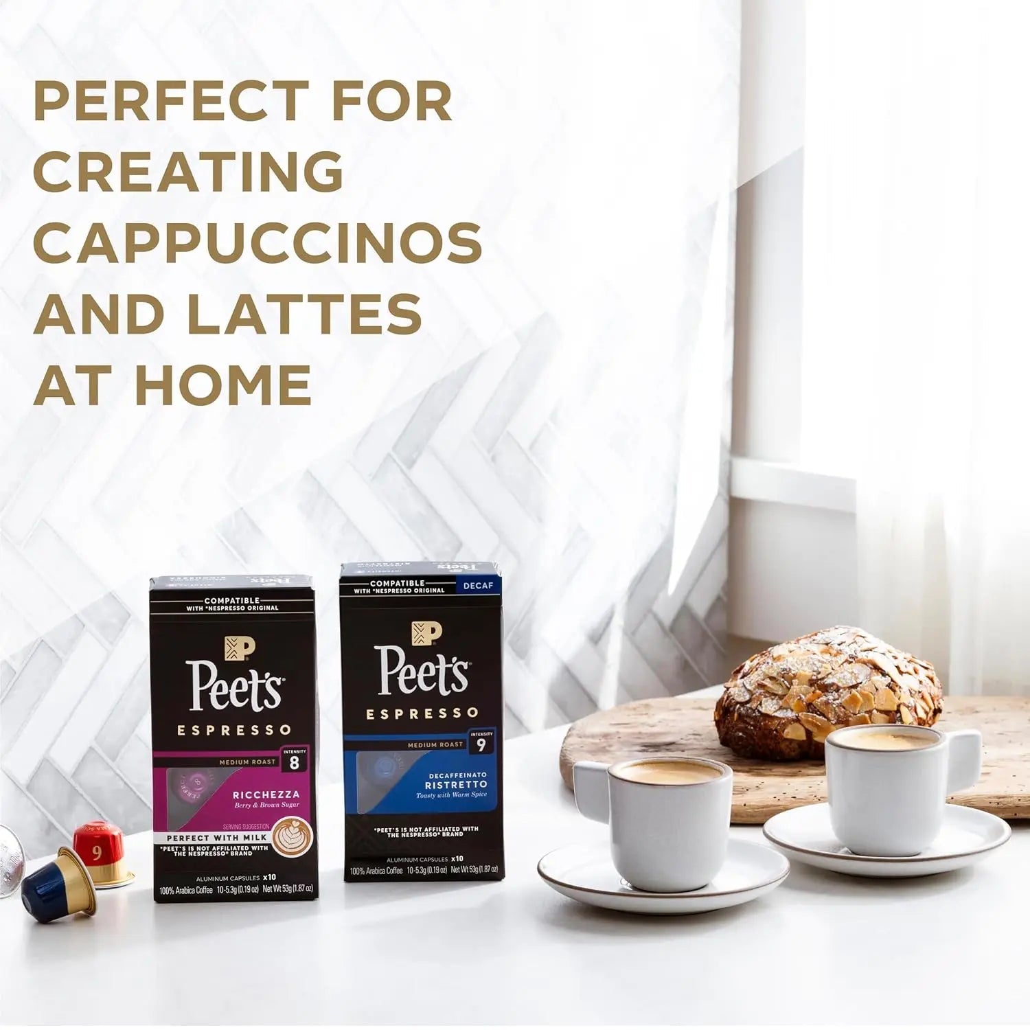Peet's Coffee, Medium Roast Espresso Capsules, Compatible with Nespresso Original Machine - Crema Scura Intensity 9, 100 - BACKUPMYFILESNOW